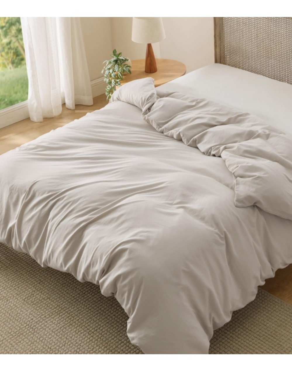 KING Bedding Duvet Cover 100% Pre-Washed Cotton-Like Polyester - LINEN